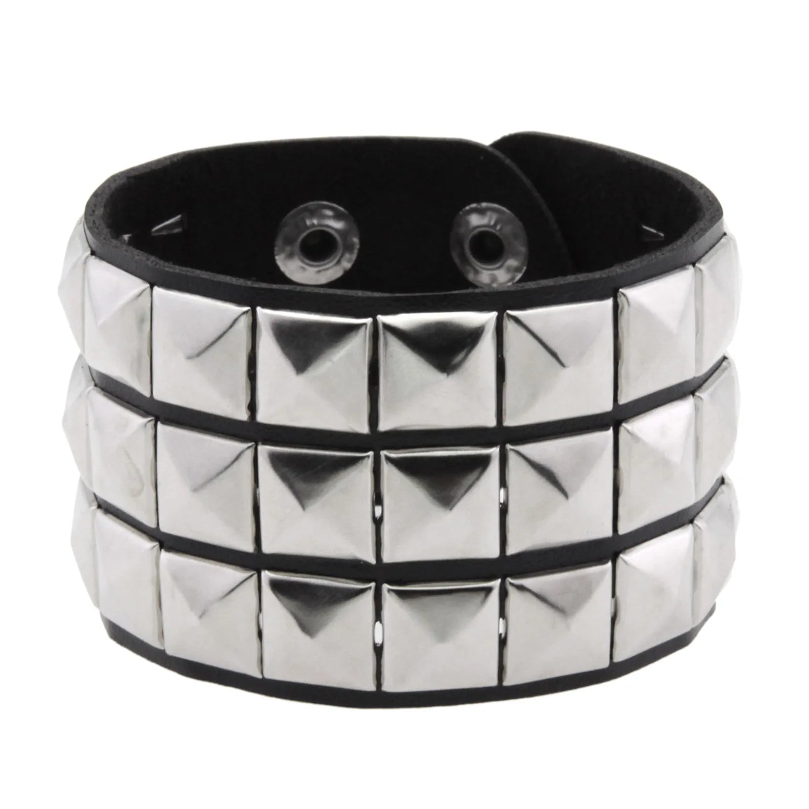 Punk Studded Leather Bracelet – Adjustable Gothic Rivet Cuff for Men & Women