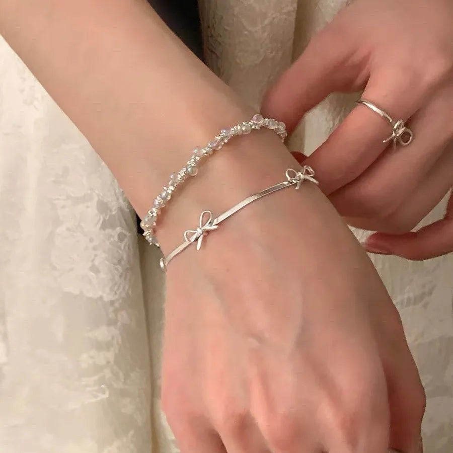 VENTFILLE 925 Silver Butterfly Bracelet – Cute Beaded String Design for Girls