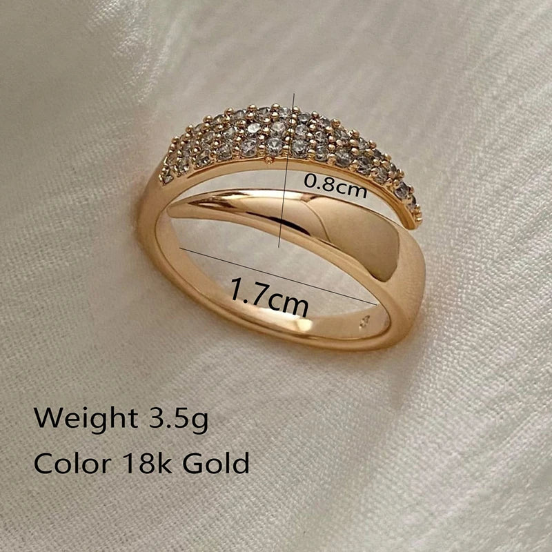 Sun Ring – 18K Gold Plated Stainless Steel with Natural Stone Inlay, Trendy Hollow Design