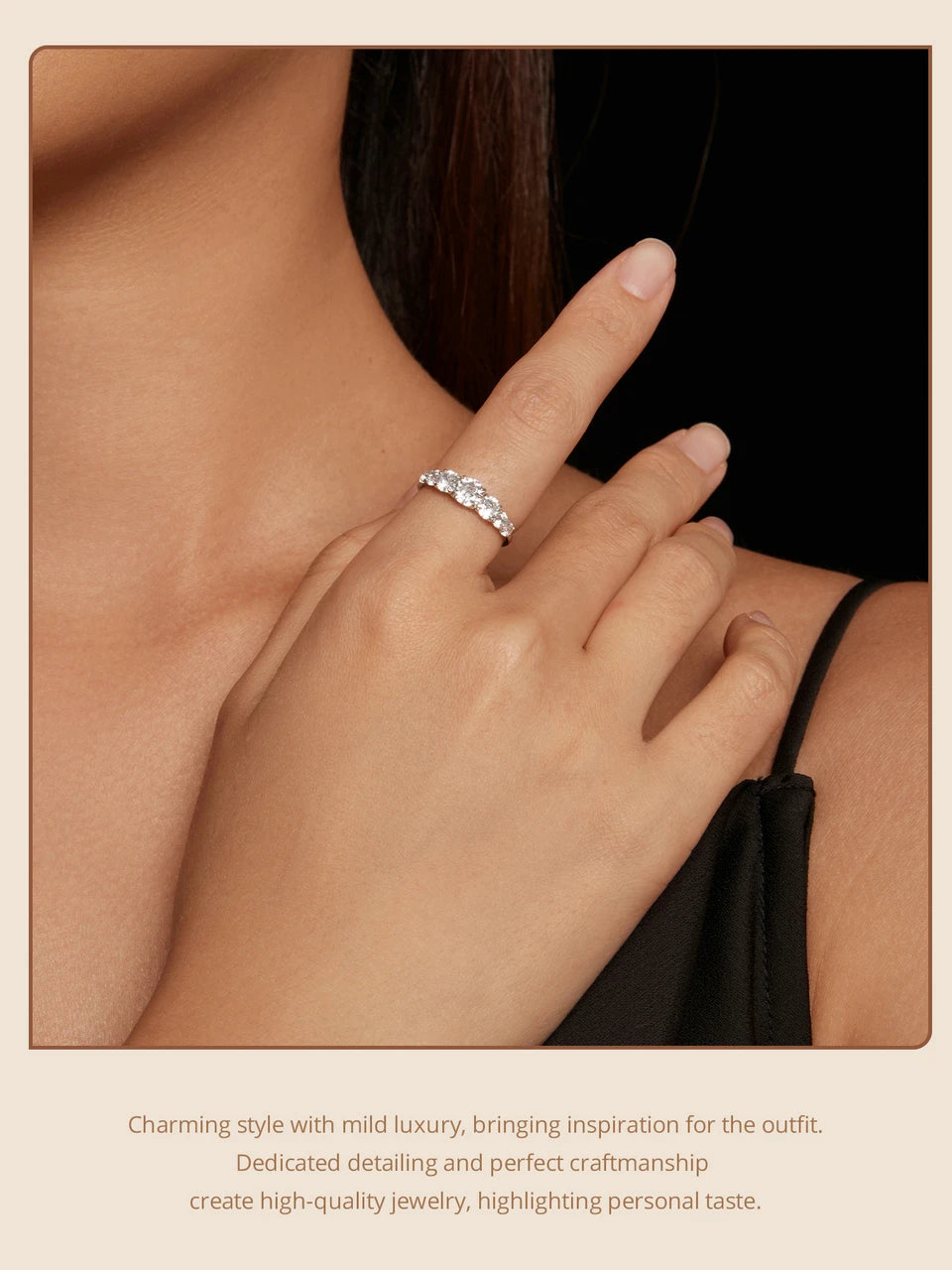 Bamoer Heart Moissanite Ring – D-Color VVS1 Lab Diamond in 925 Silver for Engagement or Wedding