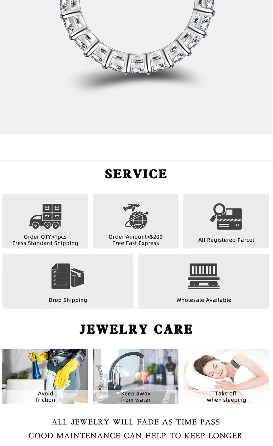 PERFANY 3 mm Full Moissanite Ring – S925 Silver Stackable Eternal Diamond-Style Luxury Band