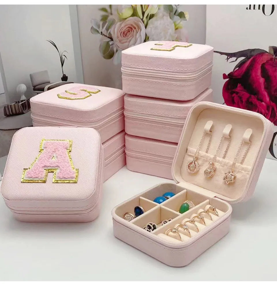 Mini Initial Jewelry Box – Personalized Travel Case, Perfect Bridesmaid or Birthday Gift