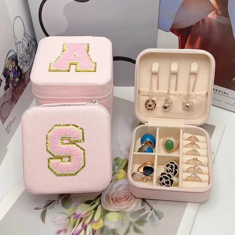 Mini Initial Jewelry Box – Personalized Travel Case, Perfect Bridesmaid or Birthday Gift