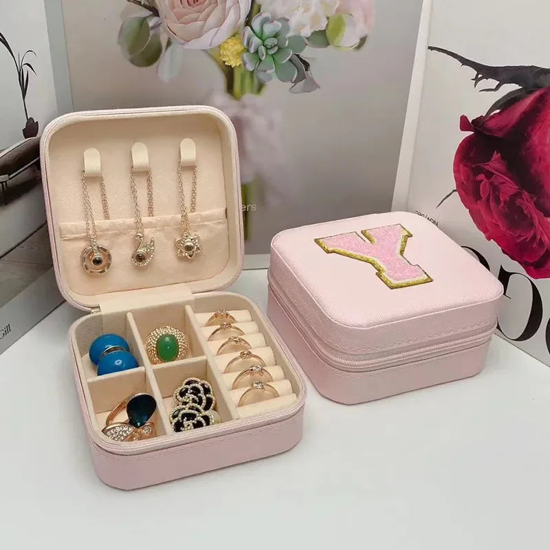Mini Initial Jewelry Box – Personalized Travel Case, Perfect Bridesmaid or Birthday Gift