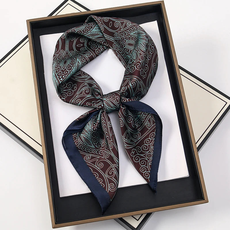 Luxury Silk Feel Scarf – Square Satin Wrap in 60 Colors for Hair, Neck & Hijab