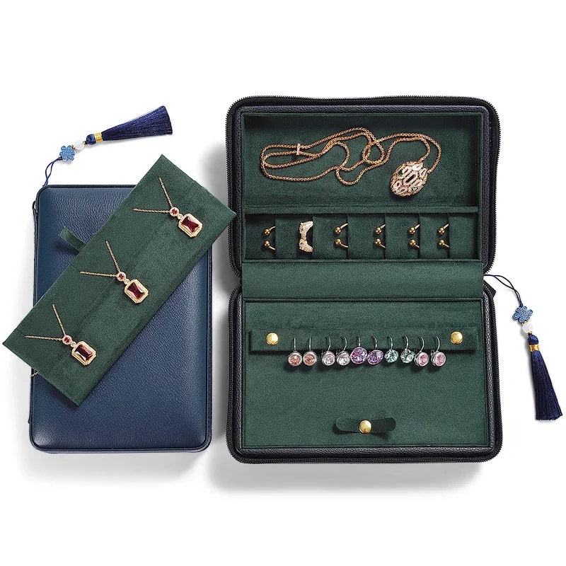 Portable Jewelry Storage Box – Compact Case for Rings, Earrings, Bracelets & Necklaces