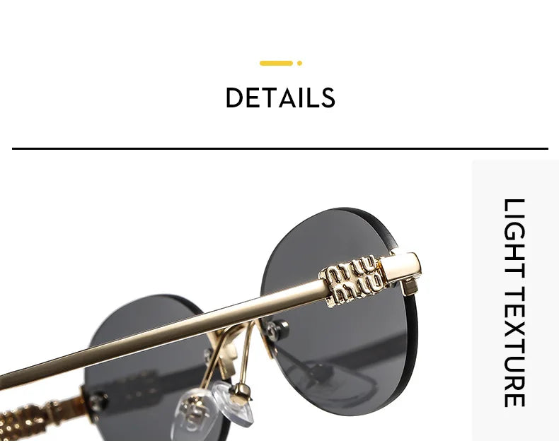 Frameless Oval Sunglasses – Luxury Summer Shades with UV Protection