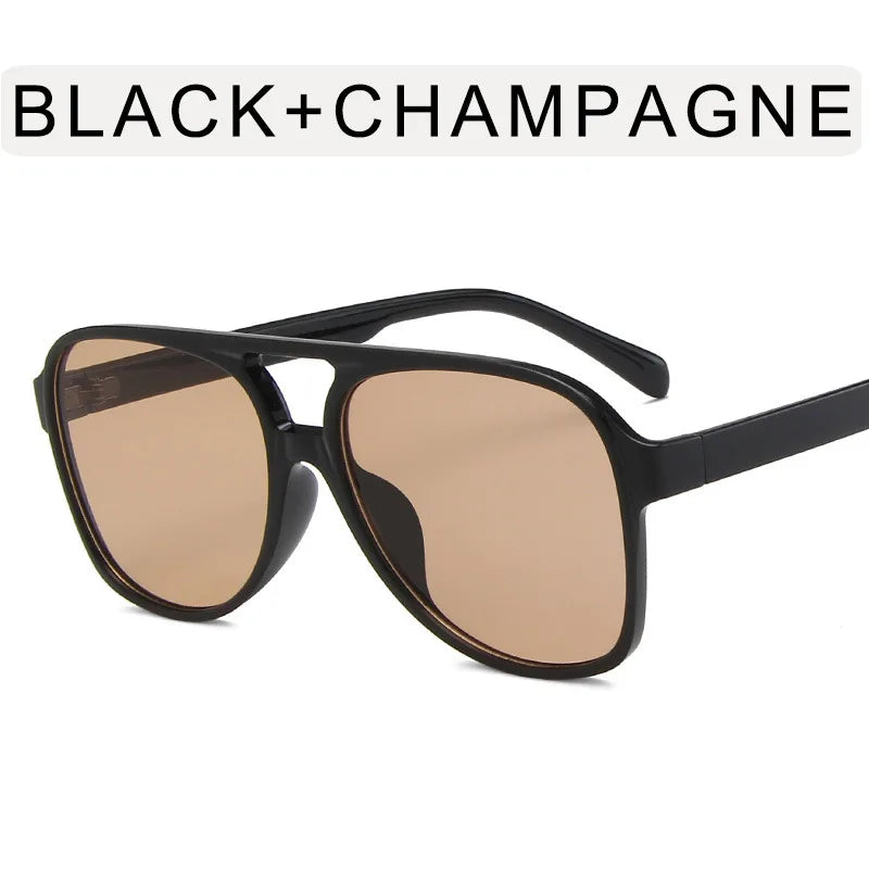 Vintage Oversized Sunglasses – Retro Square Frames in Classic Black or Yellow