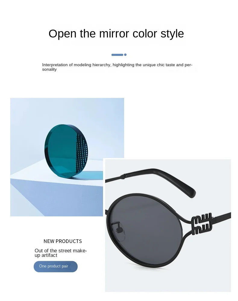Metallic Cat Eye Sunglasses – Retro Small Frame Unisex UV Protection