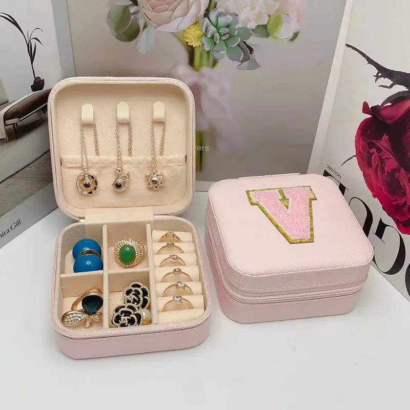 Mini Initial Jewelry Box – Personalized Travel Case, Perfect Bridesmaid or Birthday Gift