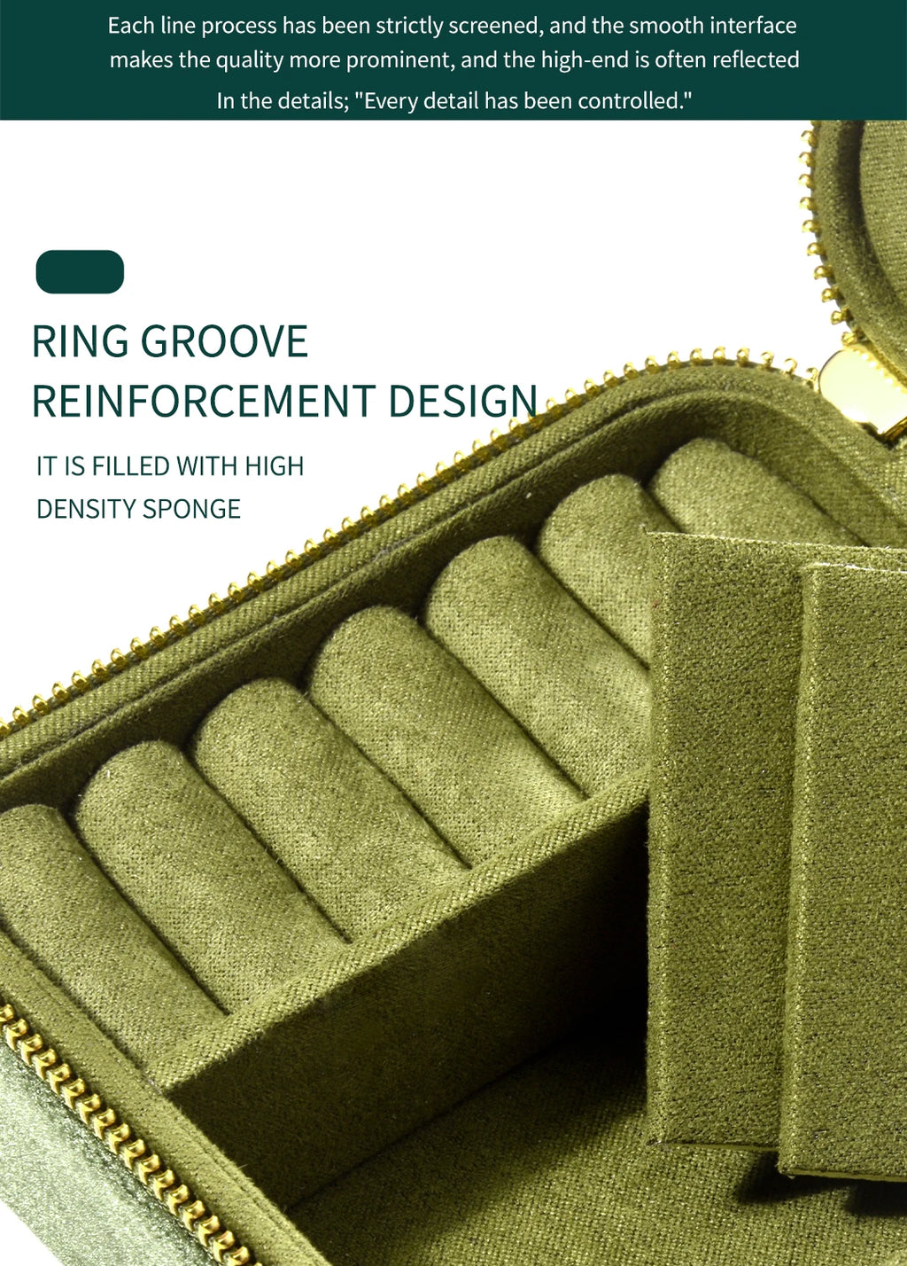 TAIMY Vintage Velvet Jewelry Box – Retro Green Travel Ring Case with Mirror