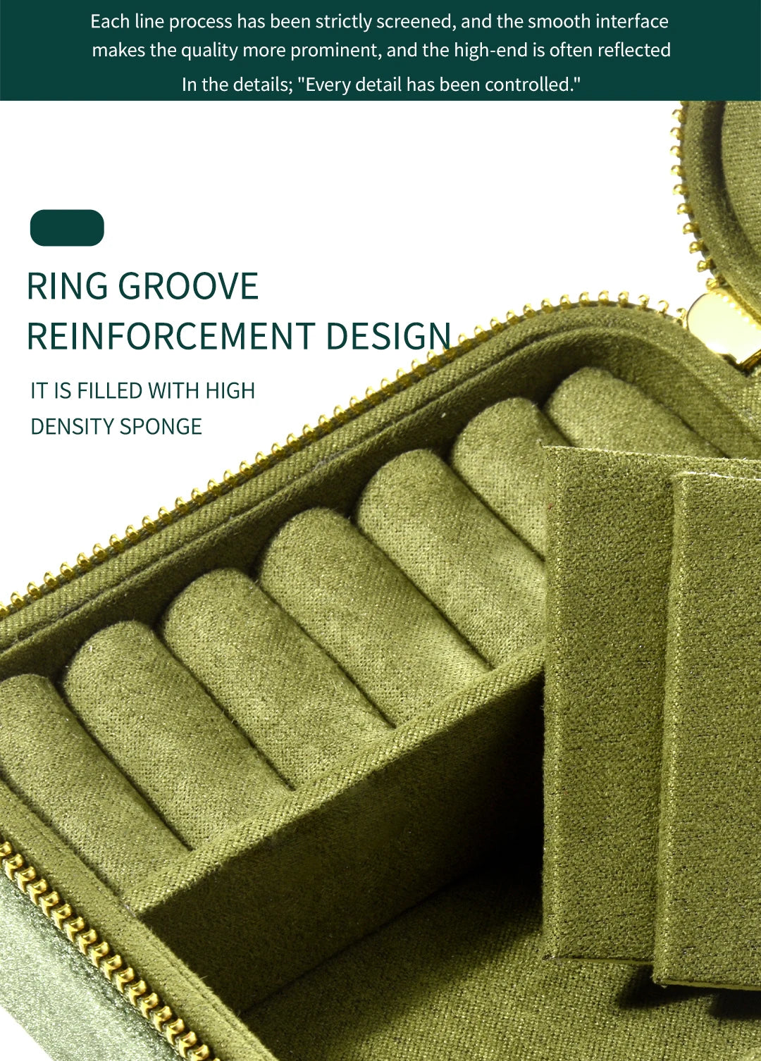 TAIMY Vintage Velvet Jewelry Box – Retro Green Travel Ring Case with Mirror