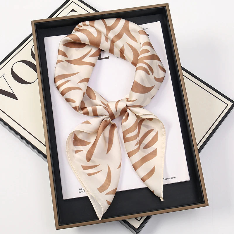 Luxury Square Silk Scarf – Elegant Satin Hijab & Headband Wrap for Women