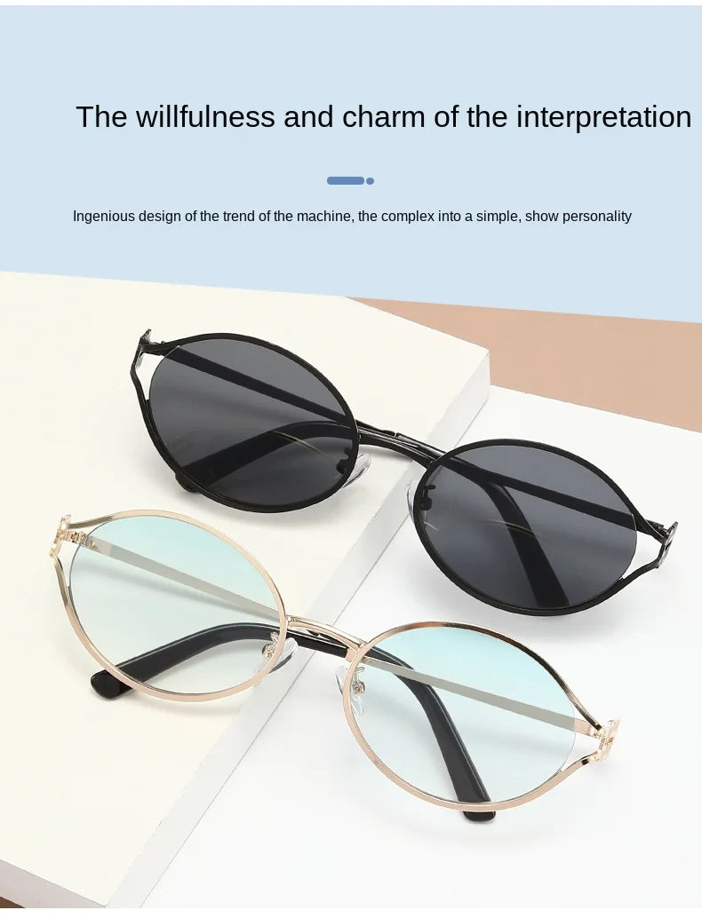 Metallic Cat Eye Sunglasses – Retro Small Frame Unisex UV Protection