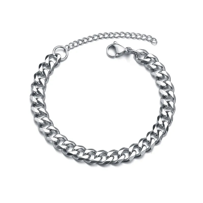 LETAPI Stainless Steel Cuban Chain Bracelet – Bold Unisex Hip-Hop Style for Men & Women
