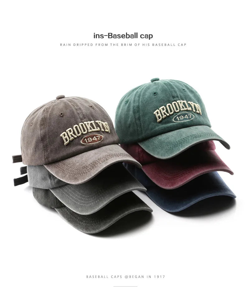 Brooklyn Alphabet Baseball Cap – Casual Cotton Snapback for Men & Women, Hip-Hop Summer Style
