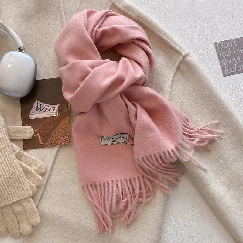 Luxury Winter Wool Scarf – Soft Cashmere Pashmina Shawl for Women, Thick & Warm 2024 Style