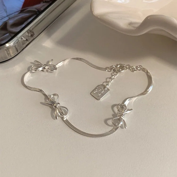 VENTFILLE 925 Silver Butterfly Bracelet – Cute Beaded String Design for Girls