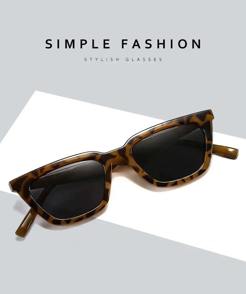 Classic Black Cat Eye Sunglasses – Elegant Small Frame UV400 Designer Style