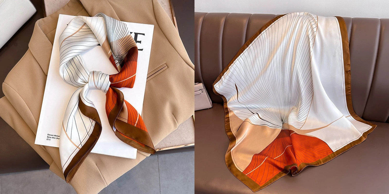 Luxury Floral Silk Scarf – Soft Satin Square Wrap for Hair, Neck & Hijab