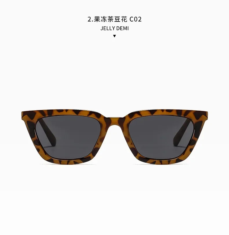 Classic Black Cat Eye Sunglasses – Elegant Small Frame UV400 Designer Style