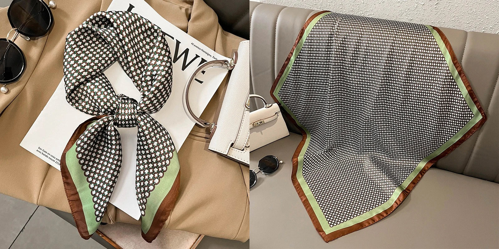 Luxury Floral Silk Scarf – Soft Satin Square Wrap for Hair, Neck & Hijab