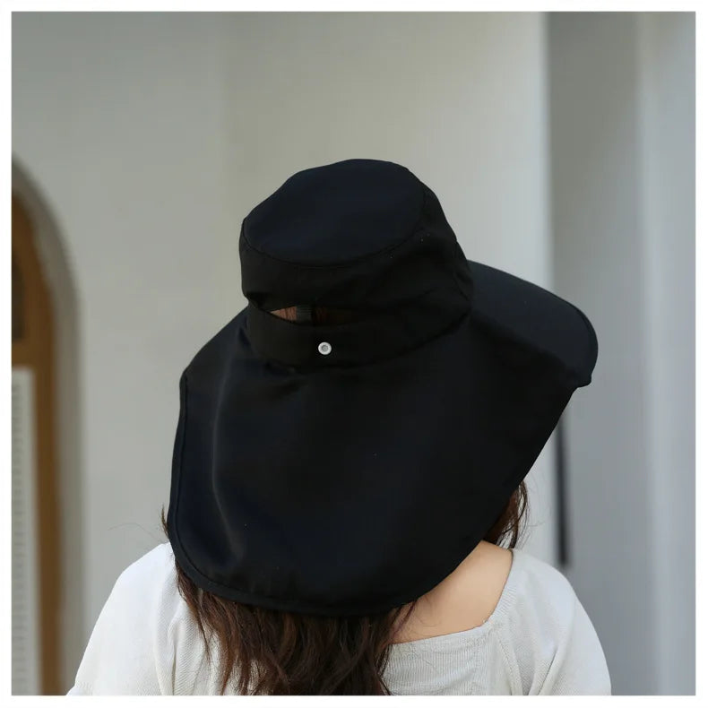 Women’s Wide-Brim Sun Bucket Hat – UPF 50+ Fishing & Safari Style with Neck Cover