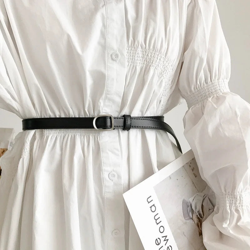 Casual Perforated PU Leather Belt – Simple Unisex Style for Jeans