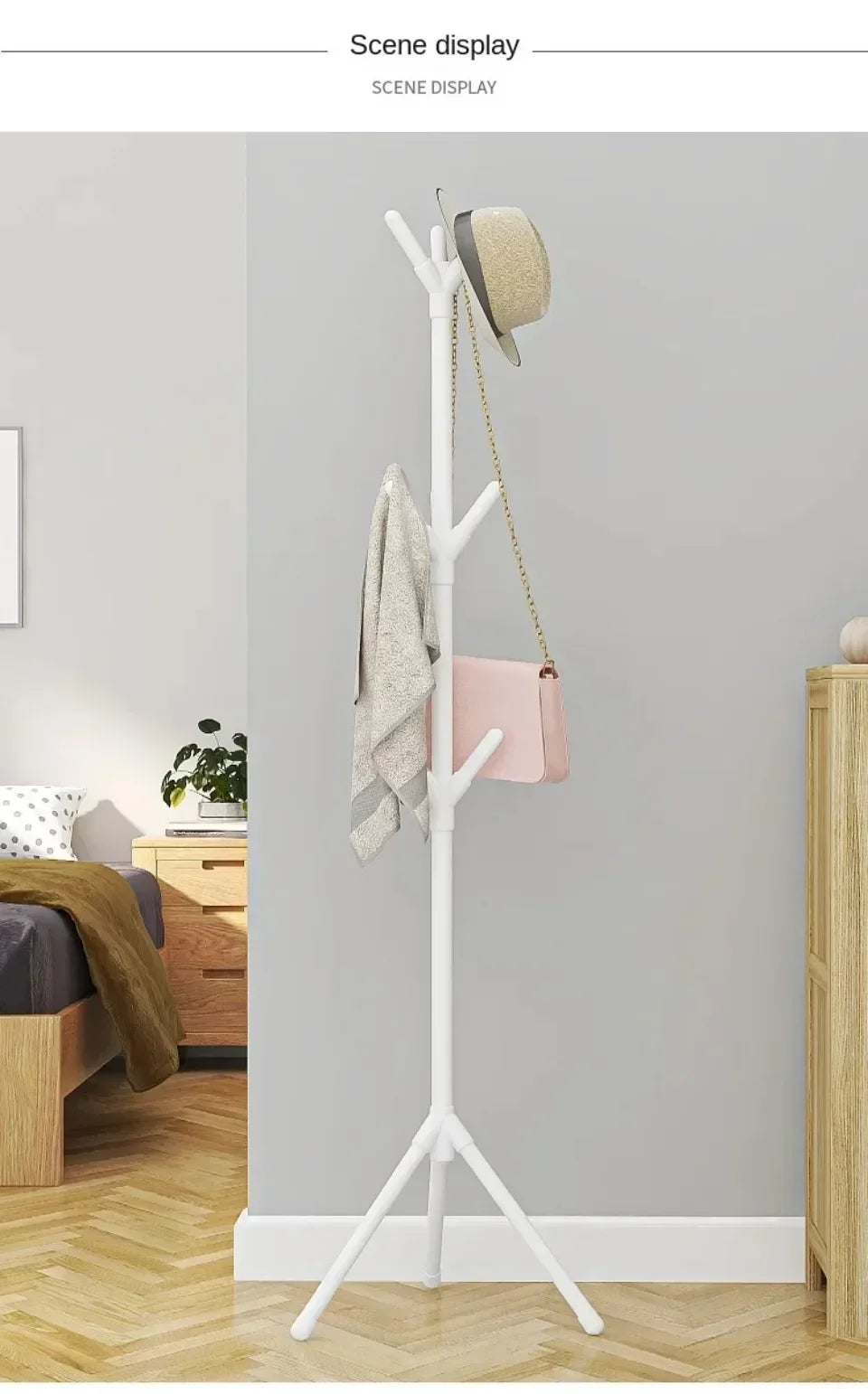 Tree Branch Coat Rack – Floor-Standing Clothes & Hat Holder for Bedroom or Entryway