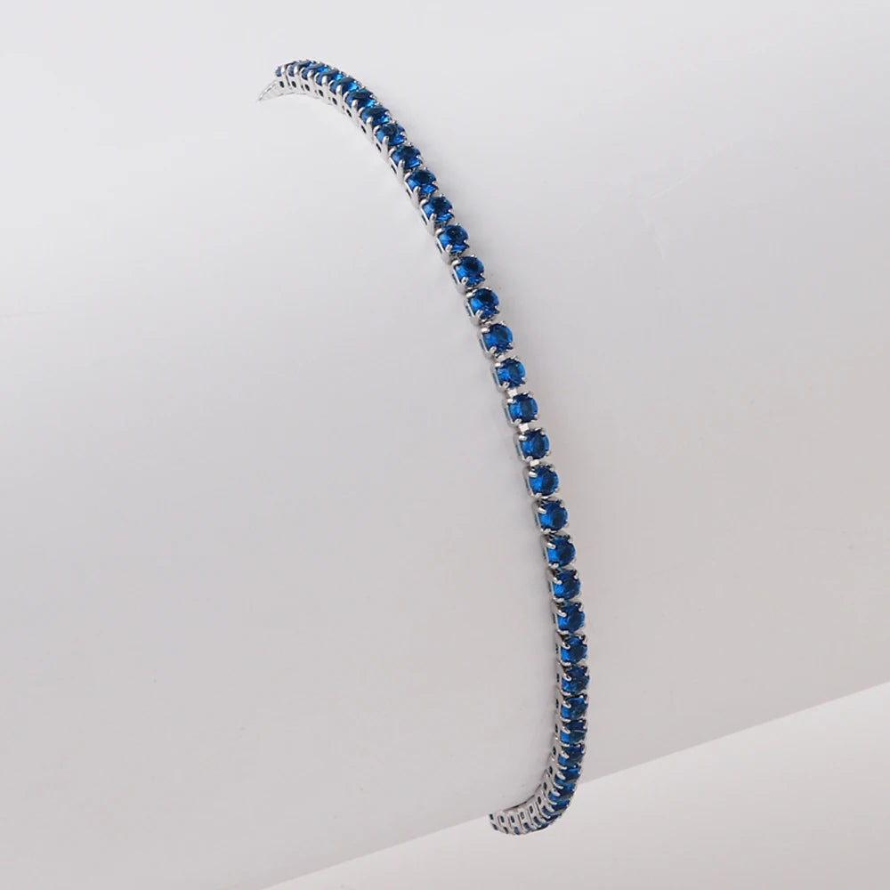 2 mm Adjustable Rainbow Tennis Bracelet – Colorful Zircon Charm for Women