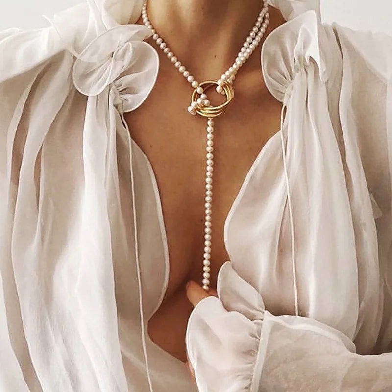Baroque Pearl Choker – Luxury Triple-Layer Beaded Necklace for Weddings & Parties