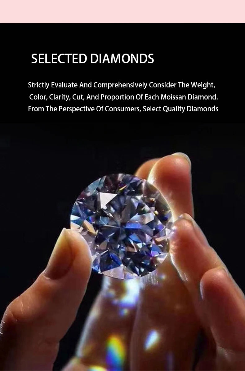 Classic 5 ct Moissanite Necklace – S925 Sterling Silver White Gold Plated Wedding Pendant