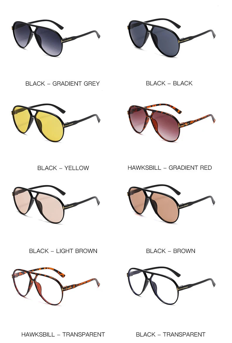 Retro Pilot Sunglasses – Double Beam “T” Design with Mirror Finish (2025 Style)