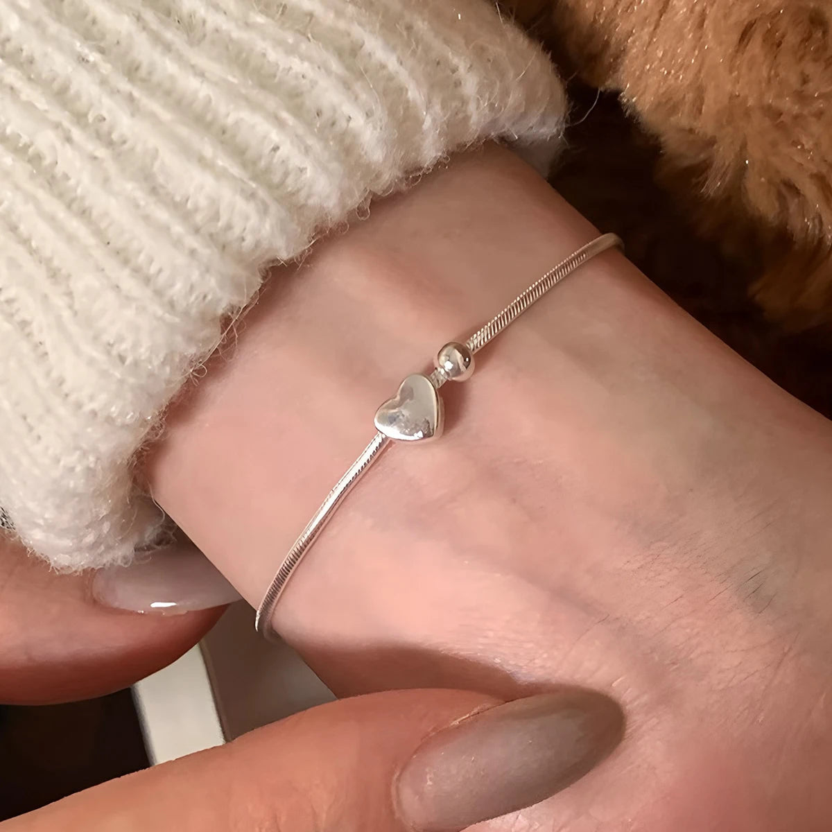 VENTFILLE 925 Silver Butterfly Bracelet – Cute Beaded String Design for Girls