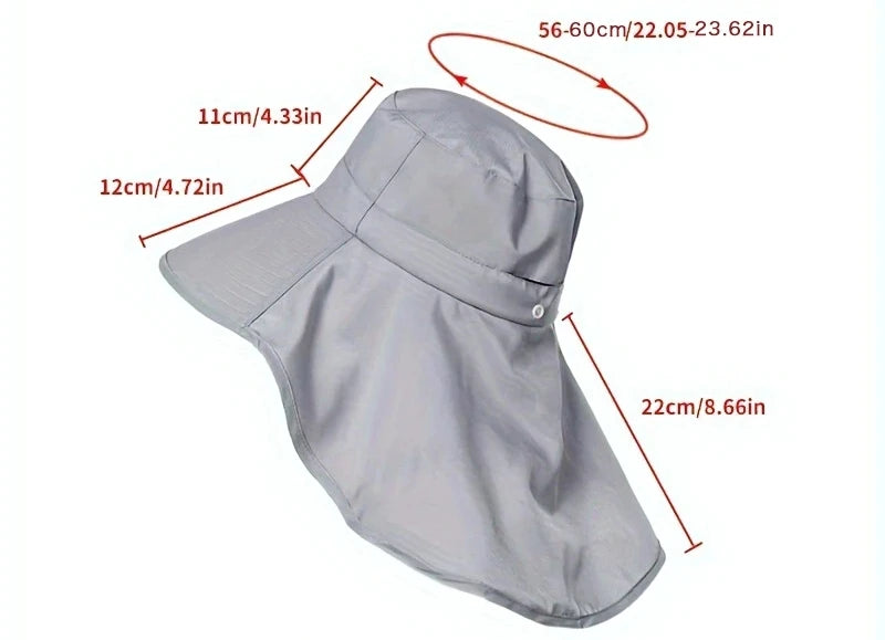 Women’s Wide-Brim Sun Bucket Hat – UPF 50+ Fishing & Safari Style with Neck Cover