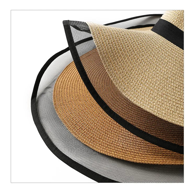Big Brim Beach Sun Hat – Foldable Straw UV-Cut Visor for Women, Vintage Summer Style