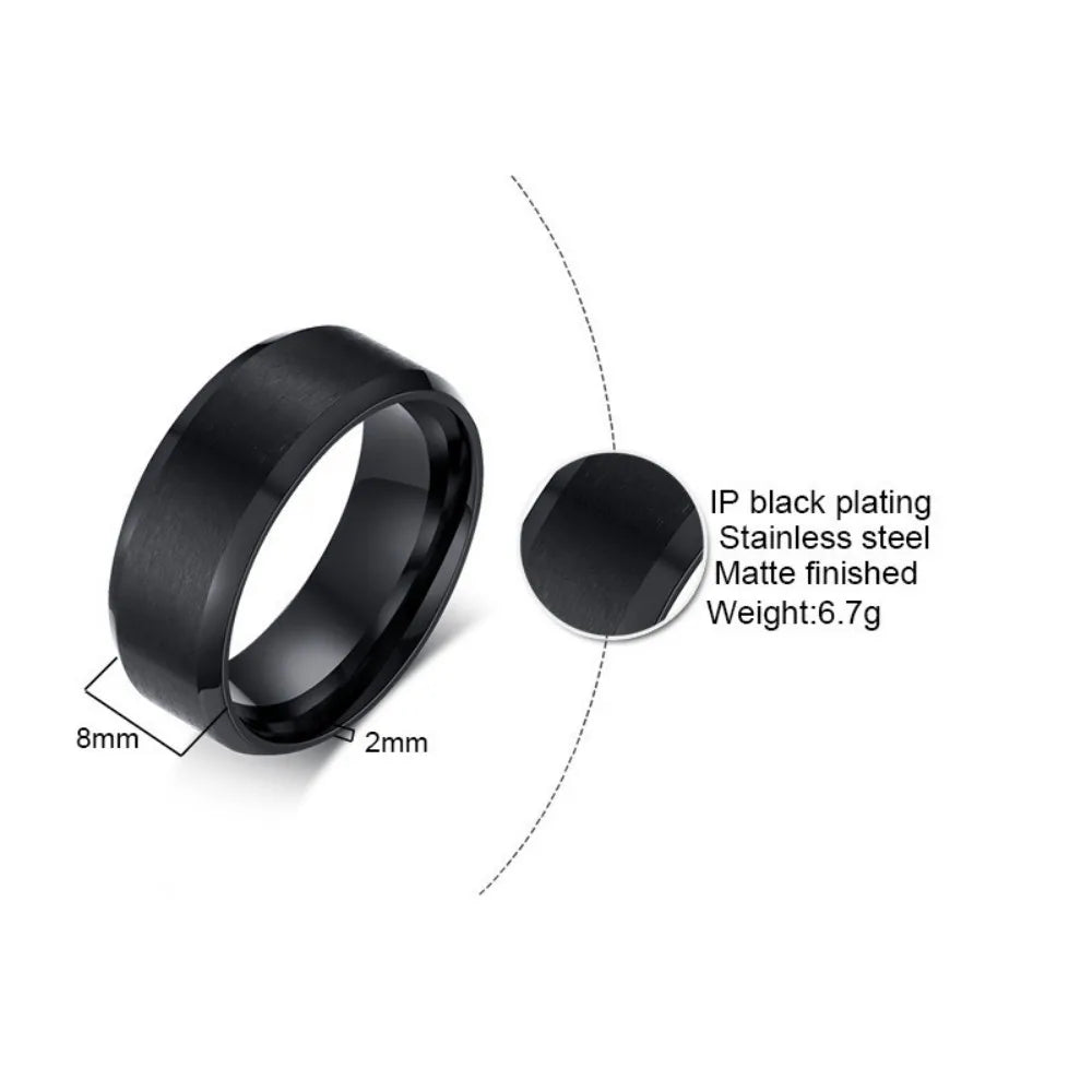 Black Ring – Matte High-Quality Band for Men & Women, Perfect for Engagement or Daily Wear