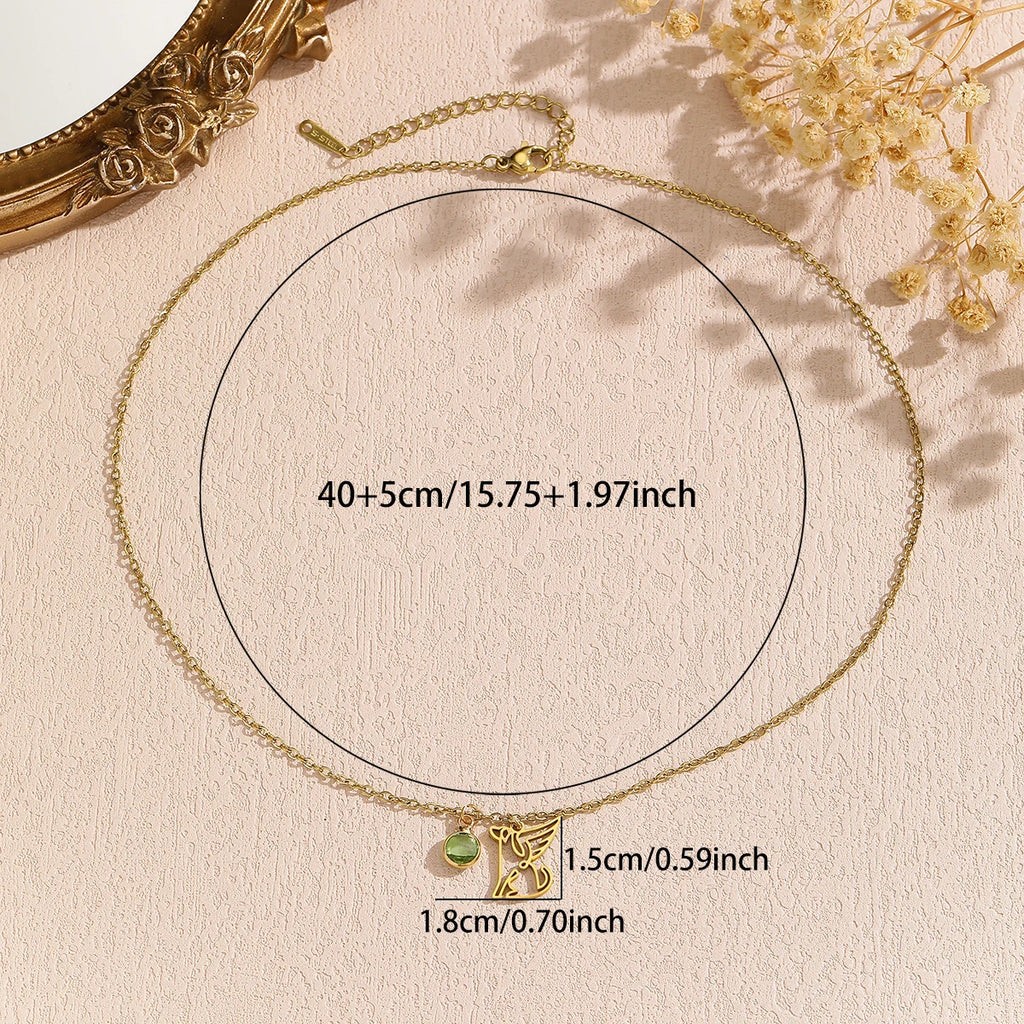 Bird Wing Name Pendant – Custom Stainless Steel Necklace for Valentine’s Day