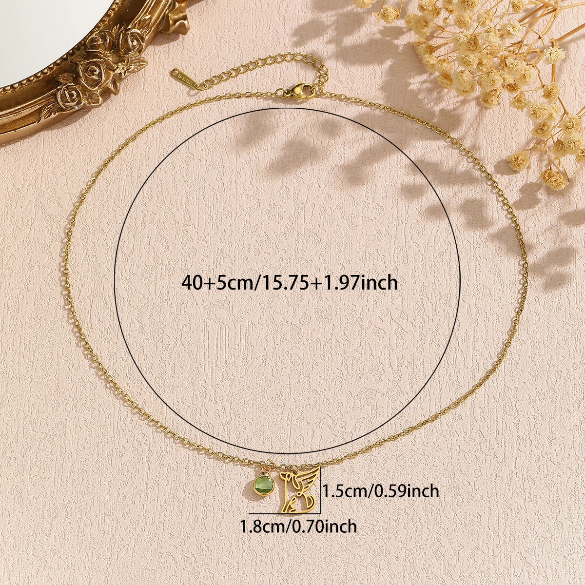 Bird Wing Name Pendant – Custom Stainless Steel Necklace for Valentine’s Day