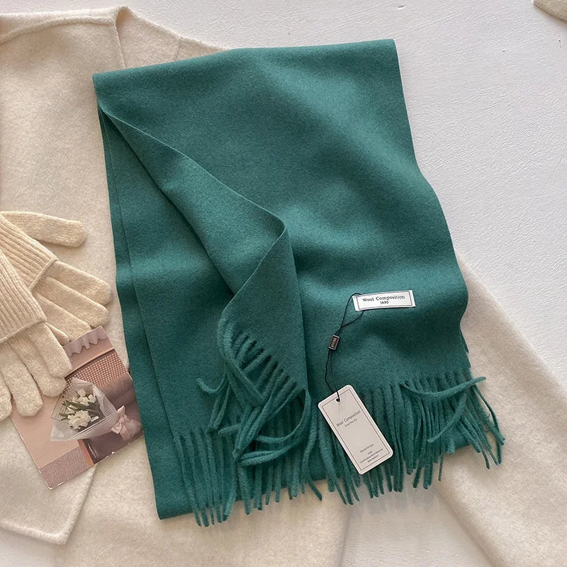Luxury Winter Wool Scarf – Soft Cashmere Pashmina Shawl for Women, Thick & Warm 2024 Style