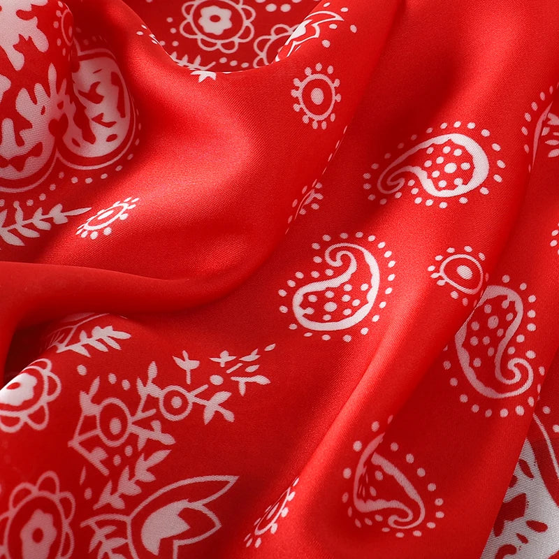 Floral Silk Hair Scarf – Elegant Spring Print Bandana for Hair, Neck & Head Styling