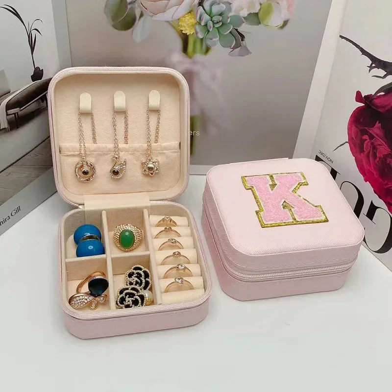 Mini Initial Jewelry Box – Personalized Travel Case, Perfect Bridesmaid or Birthday Gift