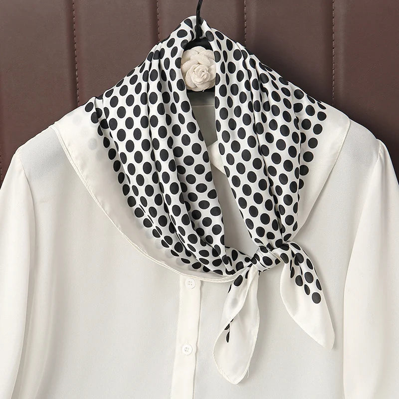 Luxury Silk Satin Scarf – 2023 Square Print Design for Women’s Hijab, Hair & Neck Styling