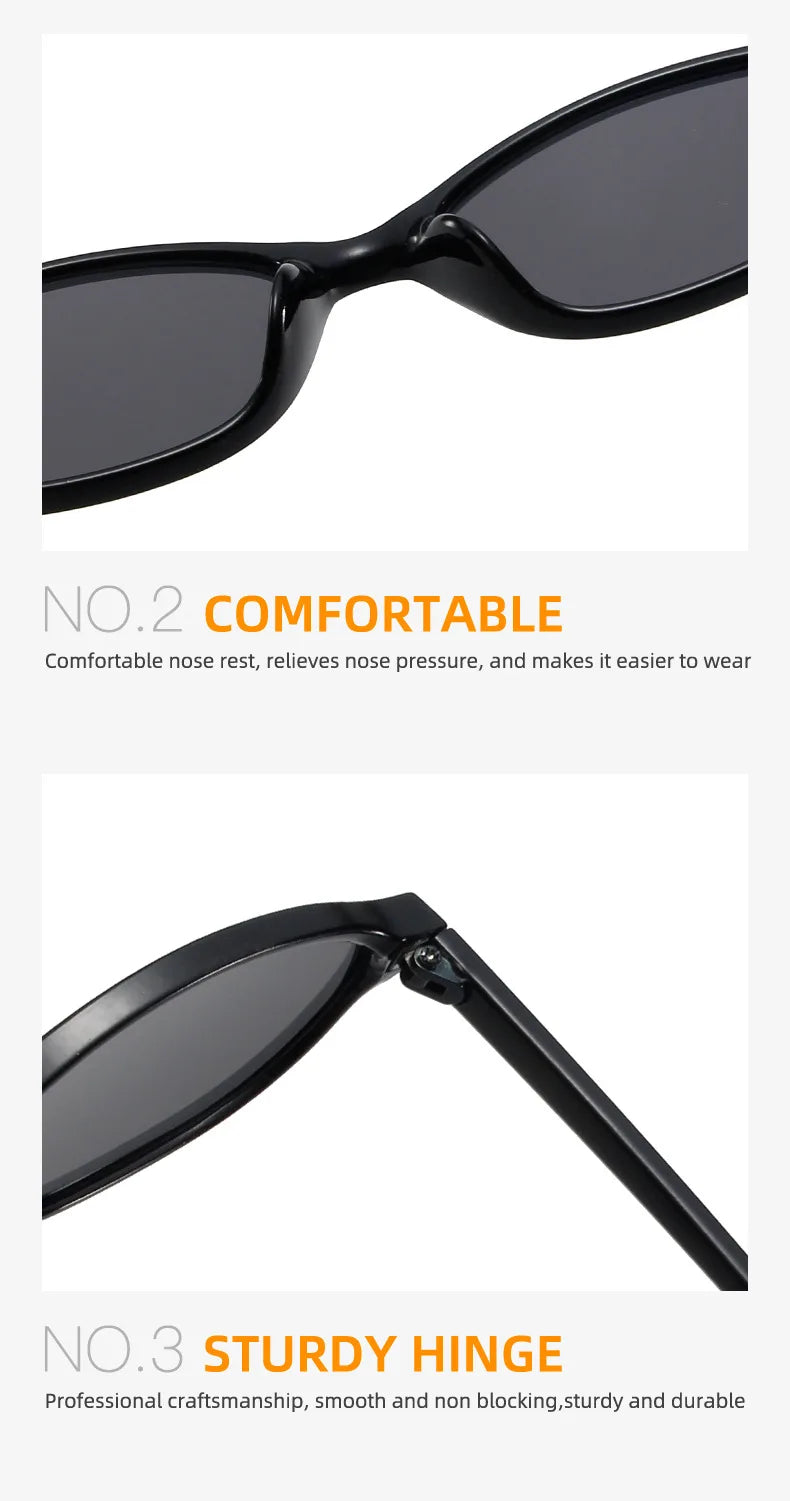 Retro Oval Sunglasses – Trendy Small Frame Cat Eye Design with Sun Protection