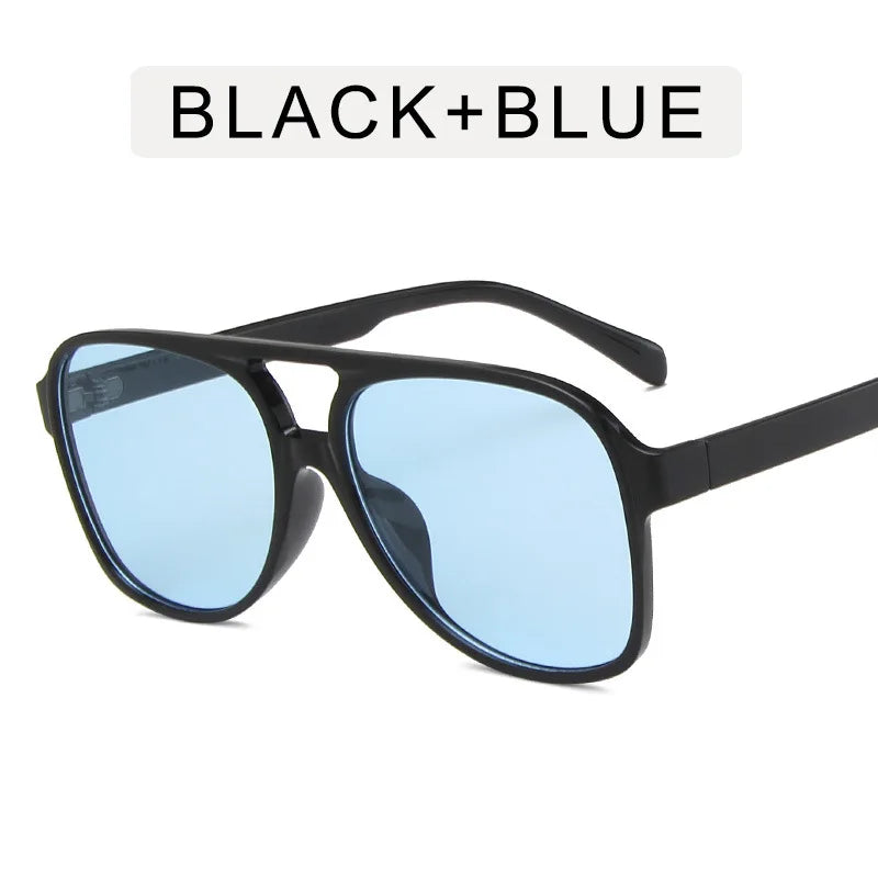 Vintage Oversized Sunglasses – Retro Square Frames in Classic Black or Yellow