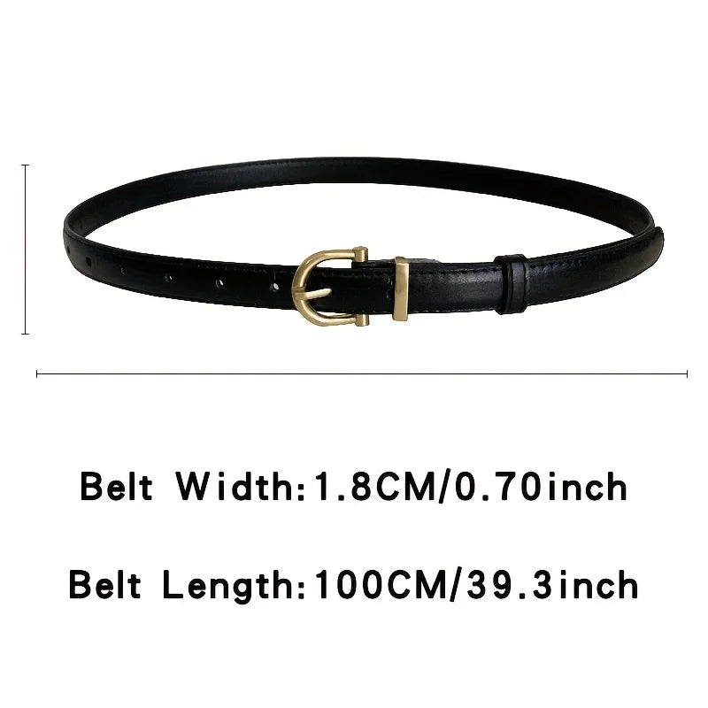 Retro Thin Belt – Simple Antique-Style Cut-Edge Jeans Belt for Women & Teens