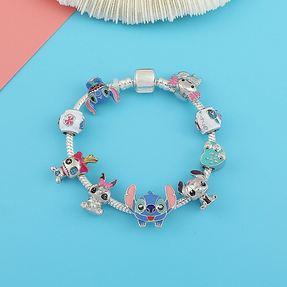 Disney Lilo & Stitch Beaded Bracelet – Cute Charm Bangle for Women & Kids