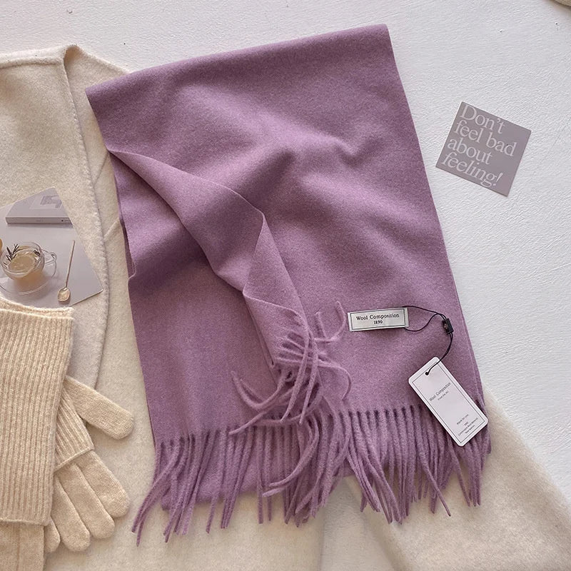 Luxury Winter Wool Scarf – Soft Cashmere Pashmina Shawl for Women, Thick & Warm 2024 Style