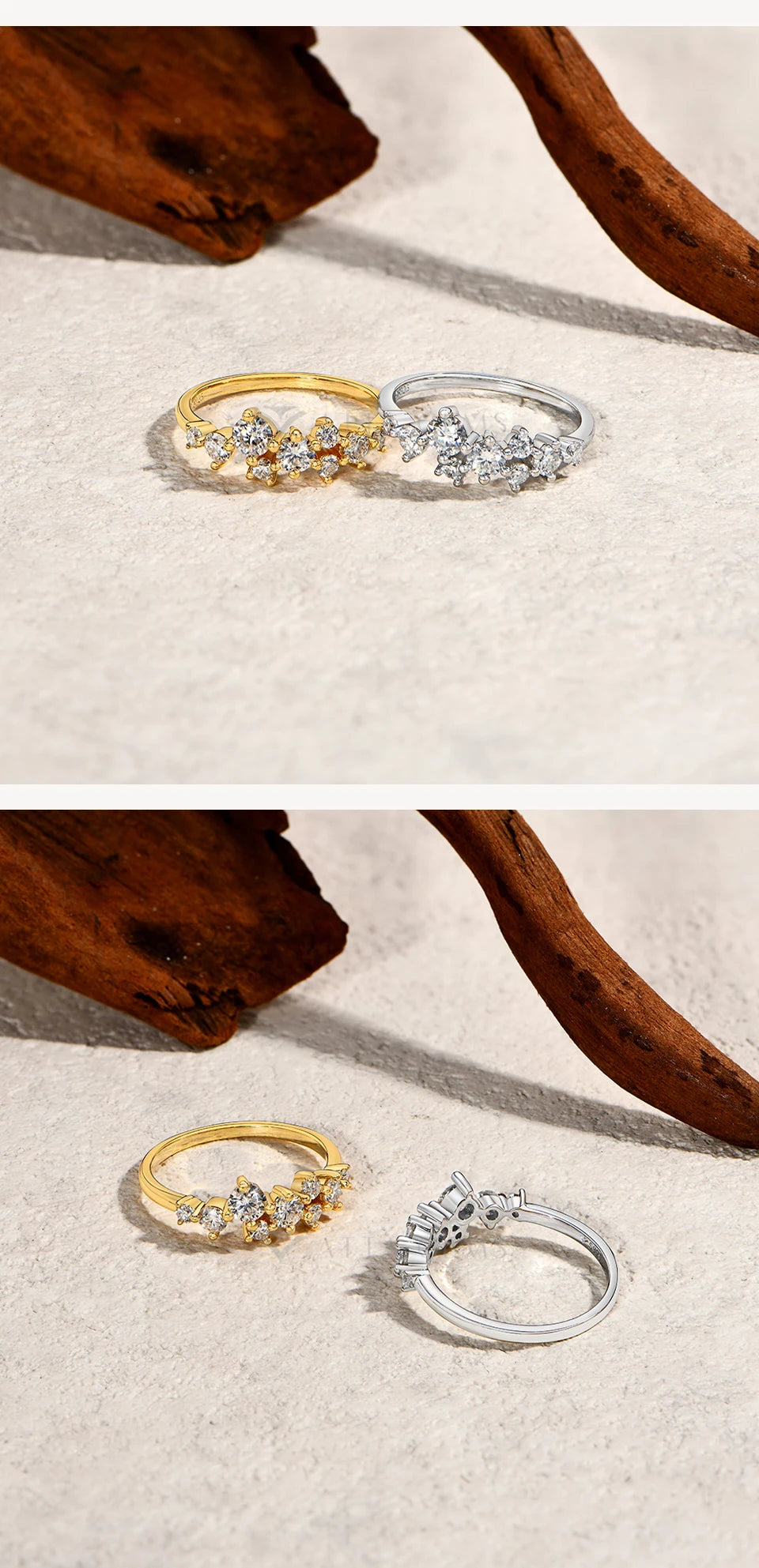 ATTAGEMS Round-Cut Moissanite Ring – D-VVS1 Sparkle in Solid 925 Silver for Women