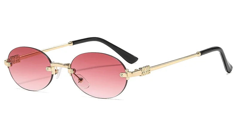 Frameless Oval Sunglasses – Luxury Summer Shades with UV Protection